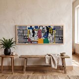Wallxpert uramljena MDF slika ARTSNTMDL13, tri žene sa cvećem u kubističkom stilu, 50 x 120 cm Cene