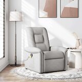 vidaXL Masažni naslanjač sivo blago | Shoptok.si