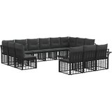  Set vanjskih sofa 13 pcs Crna i tamno siva Poliester | shoptok.hr