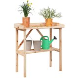 vidaXL Miza za rastline s polico 78x38x82,5 cm trden les jelke | Shoptok.si