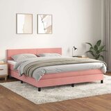  Box spring postelja z vzmetnico roza 180x200 cm žamet Cene