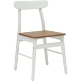  Stolac za blagovanje 2 pcs Bjela i prirodna Čvrsto drvo | shoptok.hr