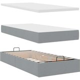 vidaXL Otomanska postelja z vzmetnico siv 100x200 cm blago | Shoptok.si