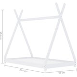  Okvir za dječji krevet od masivne borovine bijeli 90 x 200 cm | shoptok.hr