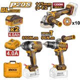 Ingco Akumulatorski set alata COSLI251292E 3/1 2x4/0Ah SUPER | Eponuda.com