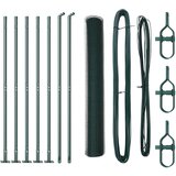 vidaXL Heksagonalna ograja Zelena 1.2x10 m Jeklo, Ograjni stebri z osnovnimi ploščami 7 kos Ø32mm 68.5cm pocinkano jeklo Cene