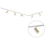 QAZQA Modern railsysteem met 5 spots wit met beige 1-fase GU10 70mm - Iconic Jeana Luxe Cene