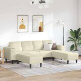  Tkaninska sofa s jastukom Krema 208 cm Baršunasta tkanina | shoptok.hr