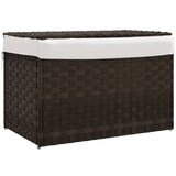 vidaXL Košara za perilo s pokrovom temno rjava 55,5x35x34 cm PE ratan, (21236888) | Shoptok.si