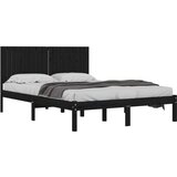  Posteljni okvir črn iz trdne borovine 200x200 cm, (20647404) | Shoptok.si