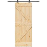 vidaXL Drsna vrata s kompletom vodil 80x210 cm trdna borovina | Shoptok.si