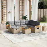 vidaXL 8-dijelni set vrtnih sofa s jastucima bež od poliratana | shoptok.hr