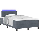 vidaXL Postelja s pomičnim dnom in vzmetnico & LED temno siva 120x190 cm žamet, (22050625) | Shoptok.si