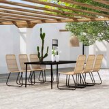  7-dijelni vrtni blagovaonski set boja hrasta Crna Dužina stola 200 cm | shoptok.hr