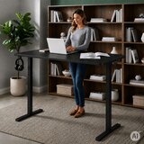  Električni radni stol 140x60 cm, podesiv po visini 72-118 cm, crni, ModernHome | shoptok.hr