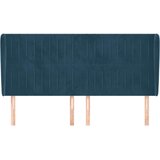  Uzglavlje s ušima tamnoplavo 163x23x118/128 cm baršunasto | shoptok.hr