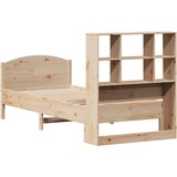 vidaXL Krevet s regalom za knjige bez madraca 100x200 cm borovina | shoptok.hr