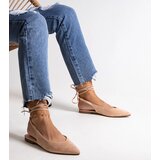 Gemre Lace-up beige slingback ballet flats Leaia | shoptok.hr