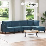  Set namještaja za dnevni boravak s jastukom 5 pcs Plava Baršun | shoptok.hr