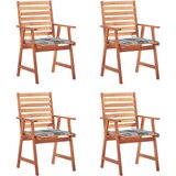 Maison Chic Zunanji Jedilni stoli - Vzorci stoli 4 kosi z blazinami trden akacijev les A2105, (22030678) | Shoptok.si