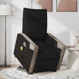  Masažni naslonjač na podizanje od tkanine crni | shoptok.hr