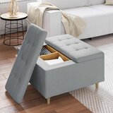  Otoman za pohranu Svijetlo siva 80 x 80 x 45 cm tkanina | shoptok.hr