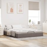 vidaXL Otomanski okvir kreveta bez madraca smeđesivi 180x200cm tkanine | shoptok.hr