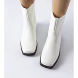 Gemre White insulated ankle boots with a square toe Bel | Shoptok.si