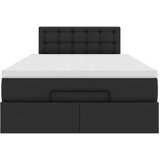 vidaXL Otomanski okvir kreveta s madracem crni 120x200cm umjetna koža | shoptok.hr