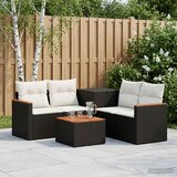  Set sofe 6 kom. Crna i krem-bijela Poli Rattan i čelik | shoptok.hr