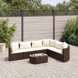  7-dijelni set vrtnih sofa od poliratana s jastucima smeđi | shoptok.hr
