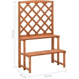 vidaXL stalak za biljke s rešetkom 70 x 42 x 115 cm masivna jelovina | shoptok.hr