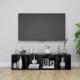 vidaXL TV omarice 4 kosi visok sijaj črne 37x35x37 cm iverna plošča Cene