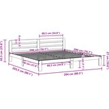  Okvir kreveta bez madraca 200 x 200 cm od masivne borovine | shoptok.hr