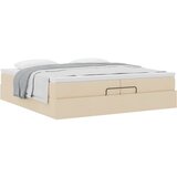 Otomanski okvir kreveta s madracima krem 200x200cm od tkanine | shoptok.hr