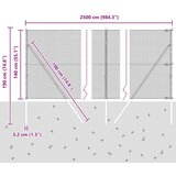vidaXL zavarena žičana ograda s 13 stubova siva 1.4x25 m čelik | shoptok.hr