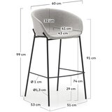 Kave Home Svijetlo siva barska stolica (visine sjedala 75 cm) Yvette – | shoptok.hr