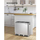 Songmics Koš za smeti 3 x 18 L, siv | Shoptok.si