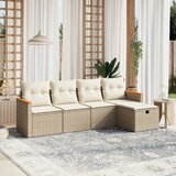 vidaXL 5-dijelni vrtni set sofa s jastucima bež od poliratana | shoptok.hr