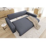 Ropez Temno siva raztegljiva/s prostorom za shranjevanje sedežna garnitura iz rebrastega žameta 234 cm Sara – | Shoptok.si
