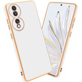 Cadorabo Ohišje, združljivo z Honor 70 in bleščeča bela - zlata - Zaščitni ovitek iz prožnega silikona TPU in z zaščito kamere, (20859856) | Shoptok.si