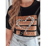 DStreet T-shirt damski oversize w serduszka LOVERS czarna | Shoptok.si