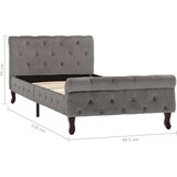  Posteljni okvir siv žamet 90x200 cm | Shoptok.si