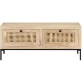  Stolić za kavu 90x50x37 cm masivno drvo manga i prirodna trska | shoptok.hr