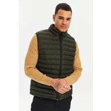 River Club Men's Lined Water And Windproof Khaki Puffer Vest