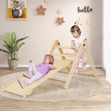  Piklerov trokut 3 u 1, sklopiva i po visini podesiva penjalica i tobogan za malčke, prirodna boja | shoptok.hr
