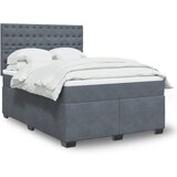 vidaXL Box spring posteljni z vzmetnico temno siv 140x190 cm žamet Cene