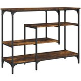 Maison Chic konzolna miza - miza ob steni s policami dimljeni hrast 100x35x75 cm, (21786496) | Shoptok.si