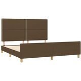  Okvir za krevet bez madraca tamnosmeđi 180x200 cm od tkanine | shoptok.hr