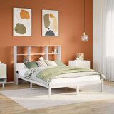 vidaXL Krevet s regalom z knjige bez madraca bijeli 140x200cm borovina Cijene